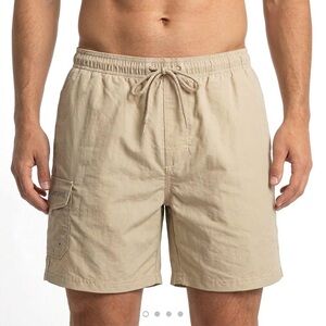 Carnival Cruise Line Khaki Shorts Swim Trunks Suit Lined Mens Large L New NO TAG